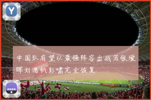 中国队有望以最强阵容出战若张瑷晖刘浩帆彭啸完全恢复